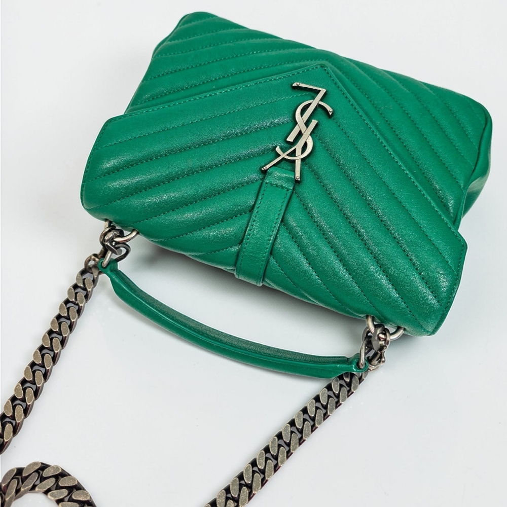 ✨️Authentic Saint Laurent College Medium In Quilted Leather - Picture 12 of 16